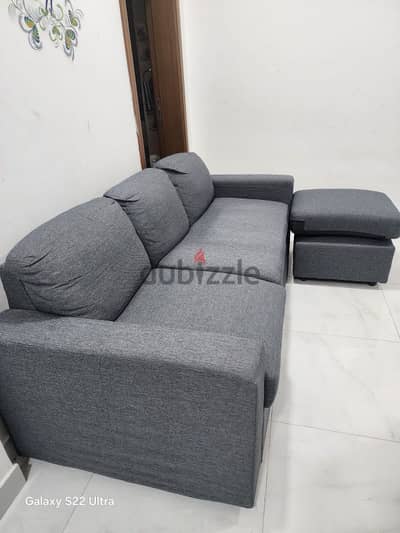 3 seater sofa woth foot stool,