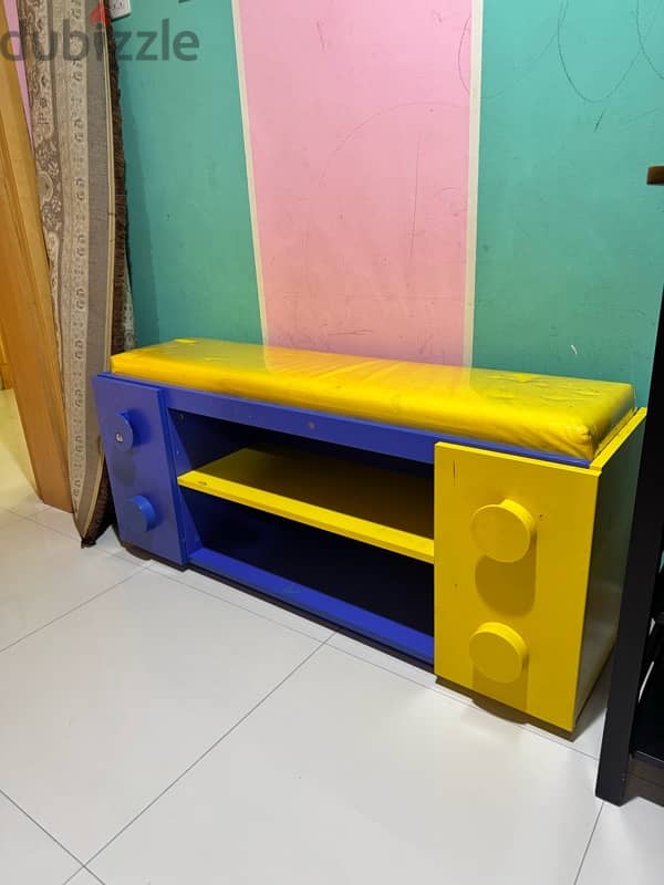 bed bench for kids lego style 1