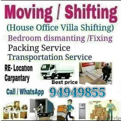 Muscat Movers House shifting office Villa store transport service all