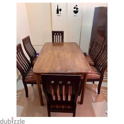 Dining Table with 6 chairs(Wooden)