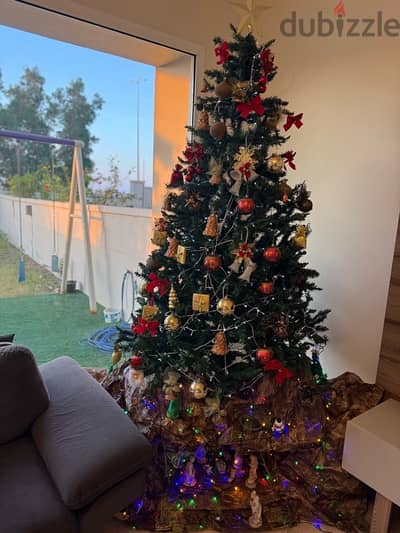 Christmas Tree with Decorations and Lights