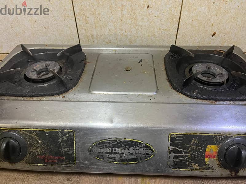 Two Burner Gas Stove & Cylinder 1