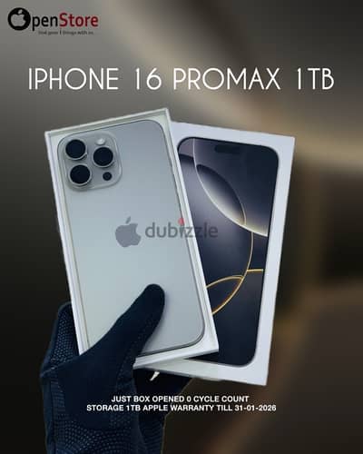 iphone 16 promax 1tb just box opend