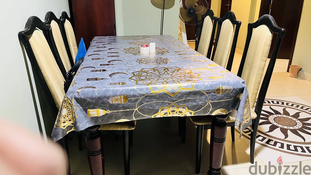 Wooden dining table with 6 chairs for sale 1