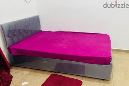 Semi Double bed- Cushoned- Kids Bed - Gray color