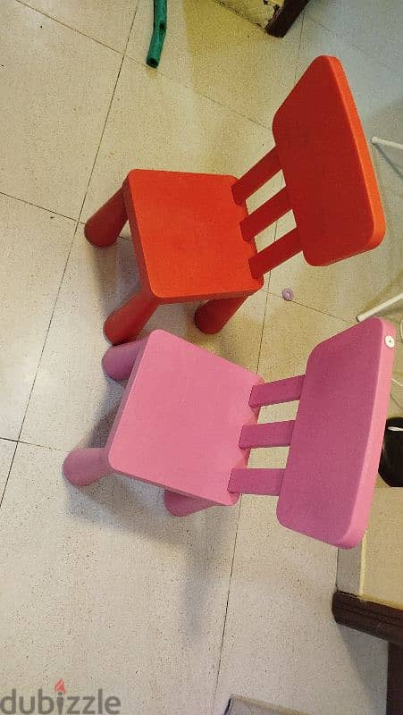 Ikea Kids chairs and side tables 1