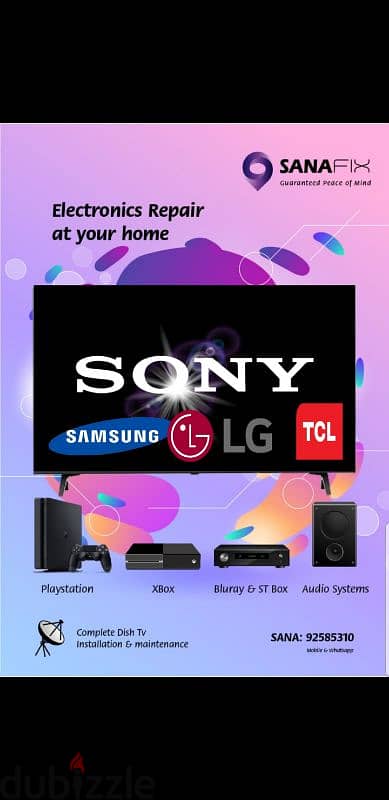 SONY SAMSUNG LG SMART NORMAL LED LCD TV RAPAIRING