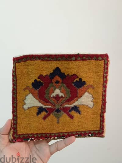 antique handmade wool bag wall decor