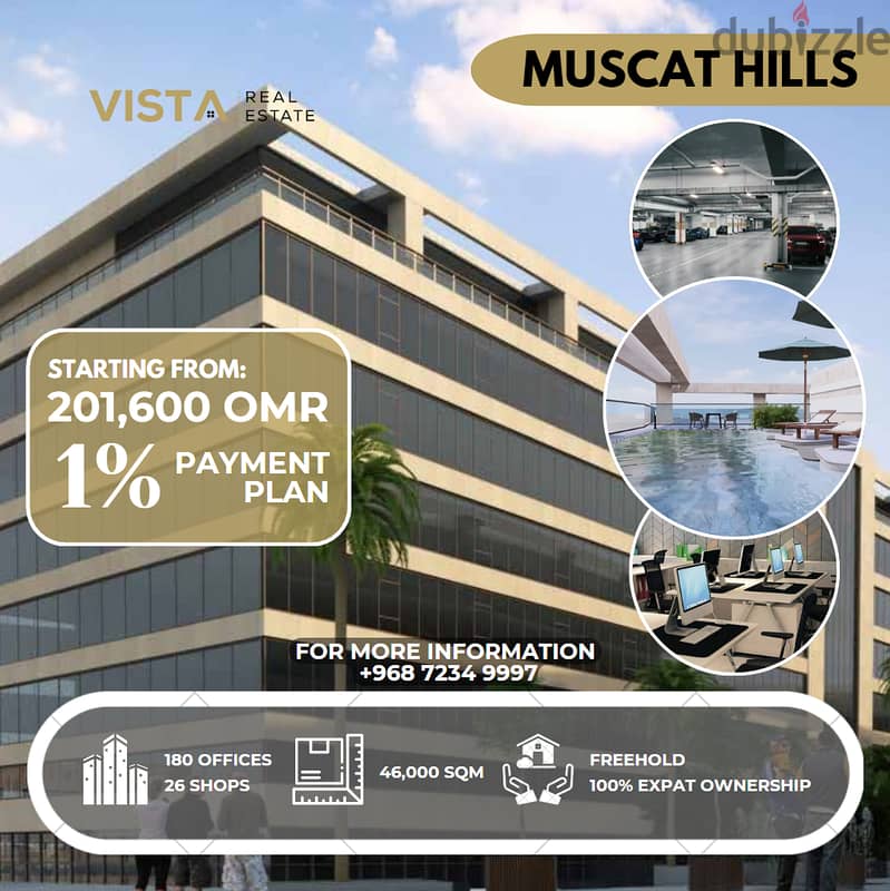 126 SQM Freehold Ground Floor Shop – Muscat Hills Business Tower 2 0