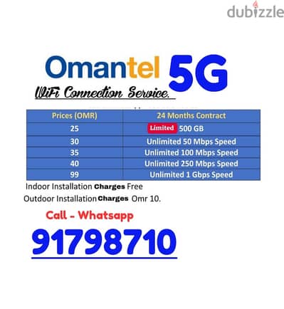 Omantel 5G Wireless Connection.