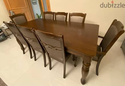 8 Seater Wooden Top Dinning set is on sale