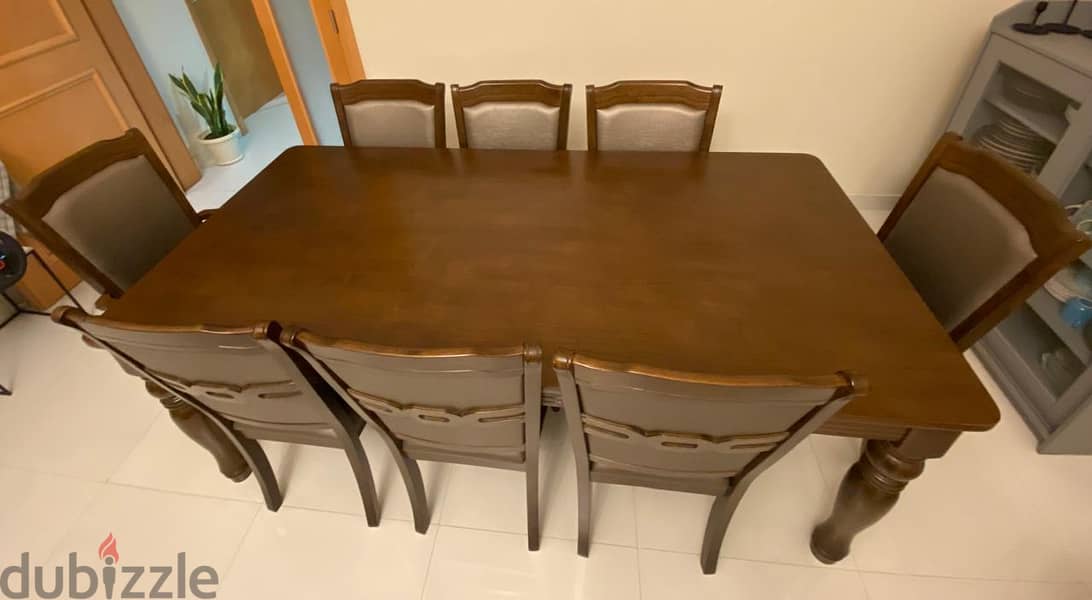 8 Seater Wooden Top Dinning set is on sale 1