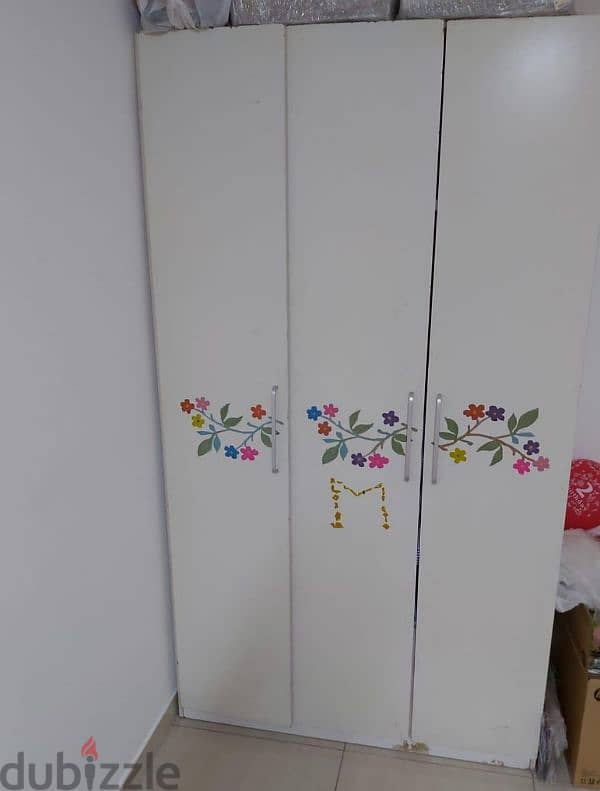 3 door Wardrobe and 12 cabinet adjustable book rack for sale 1