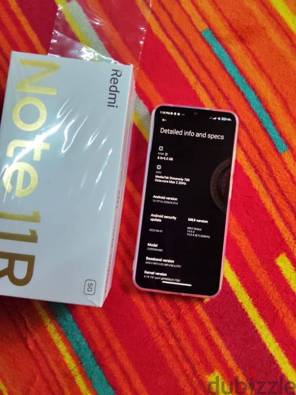 Redmi note 11R 5g version 8+5/256 just opened box with warranty 1