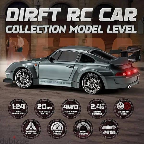 Remote Control Drifting Car, 1:24 Multicolored RC Car 3