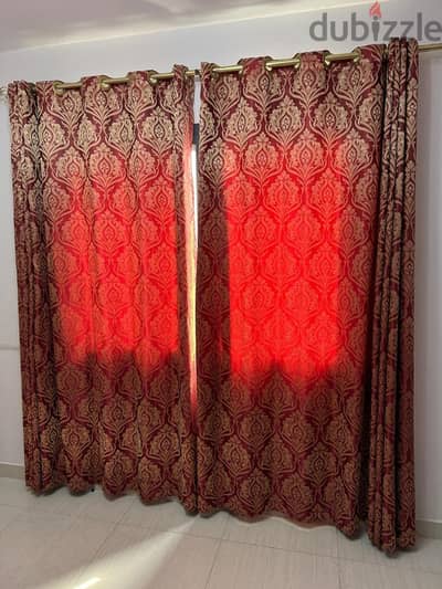 Luxurious vintage Window curtain with Rods and Brackets