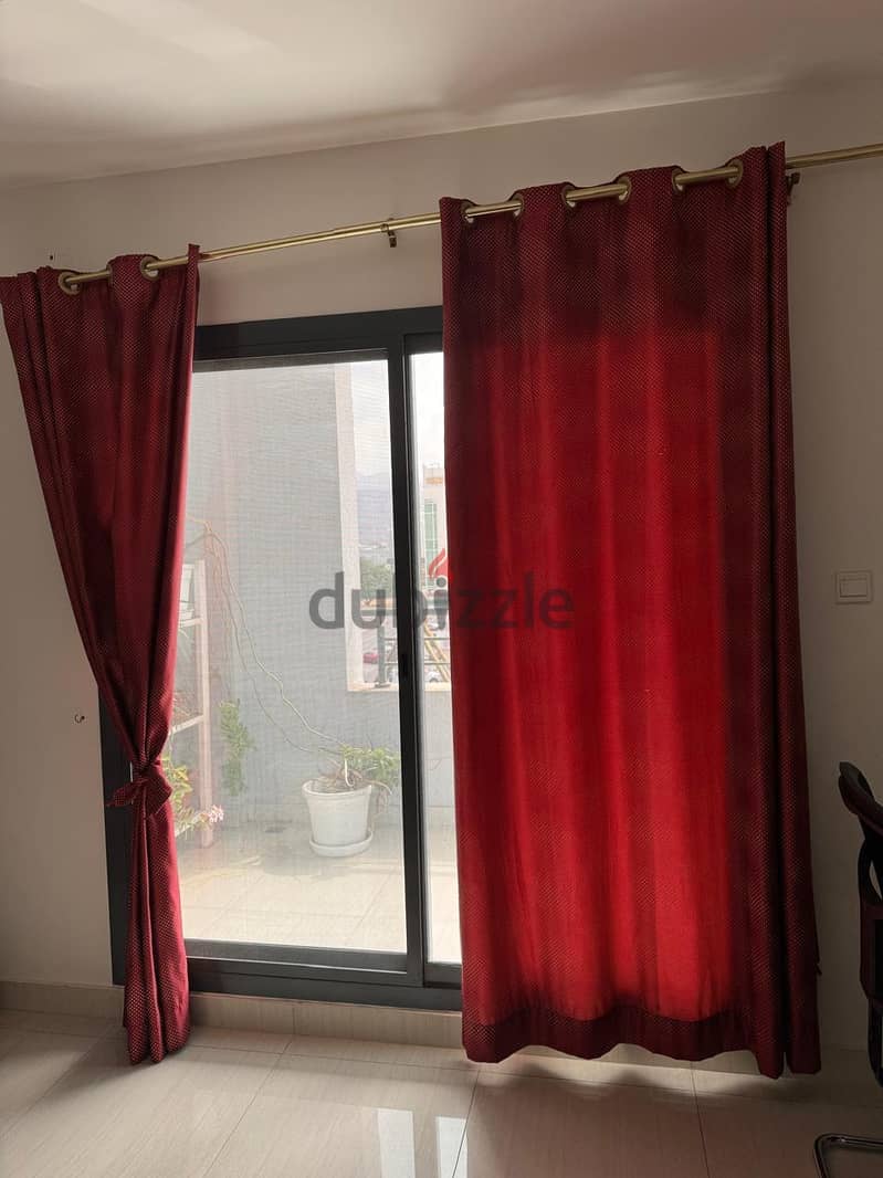 Luxurious vintage Window curtain with Rods and Brackets 1