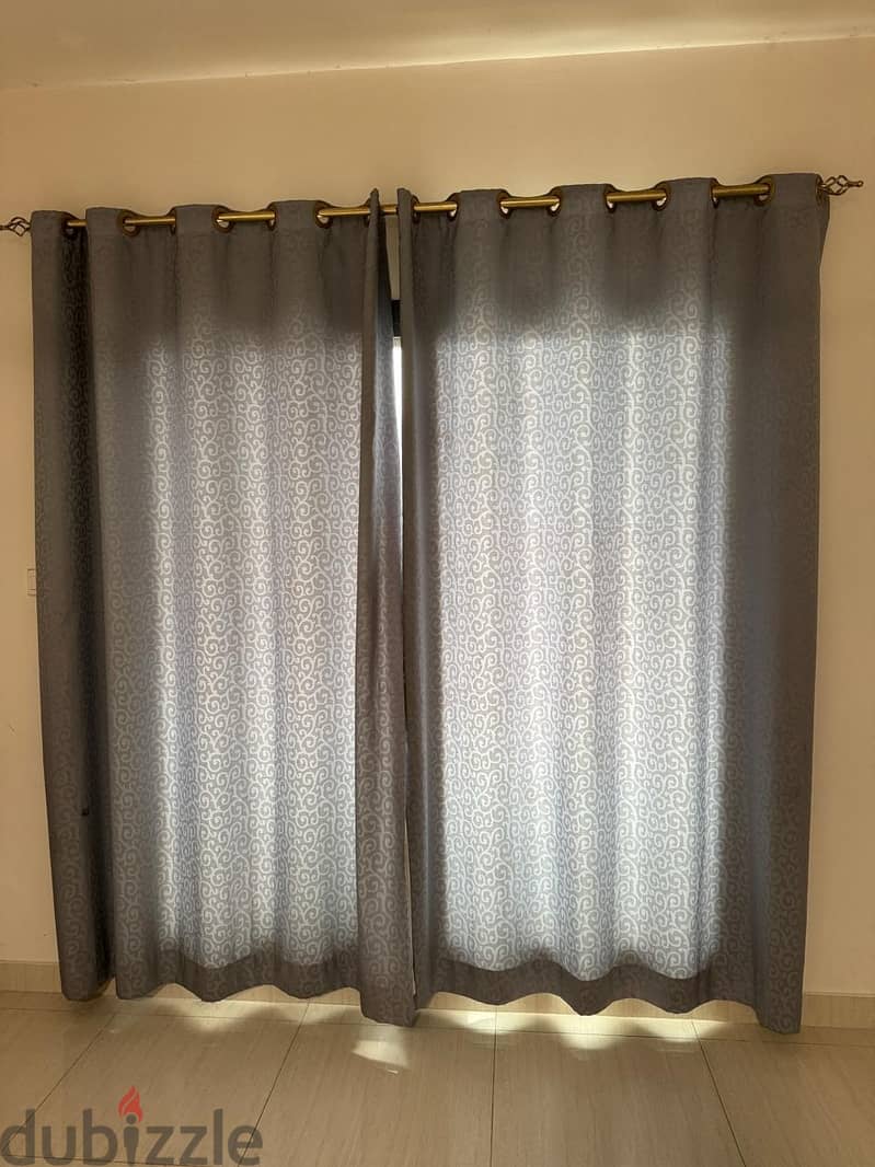 Luxurious vintage Window curtain with Rods and Brackets 2