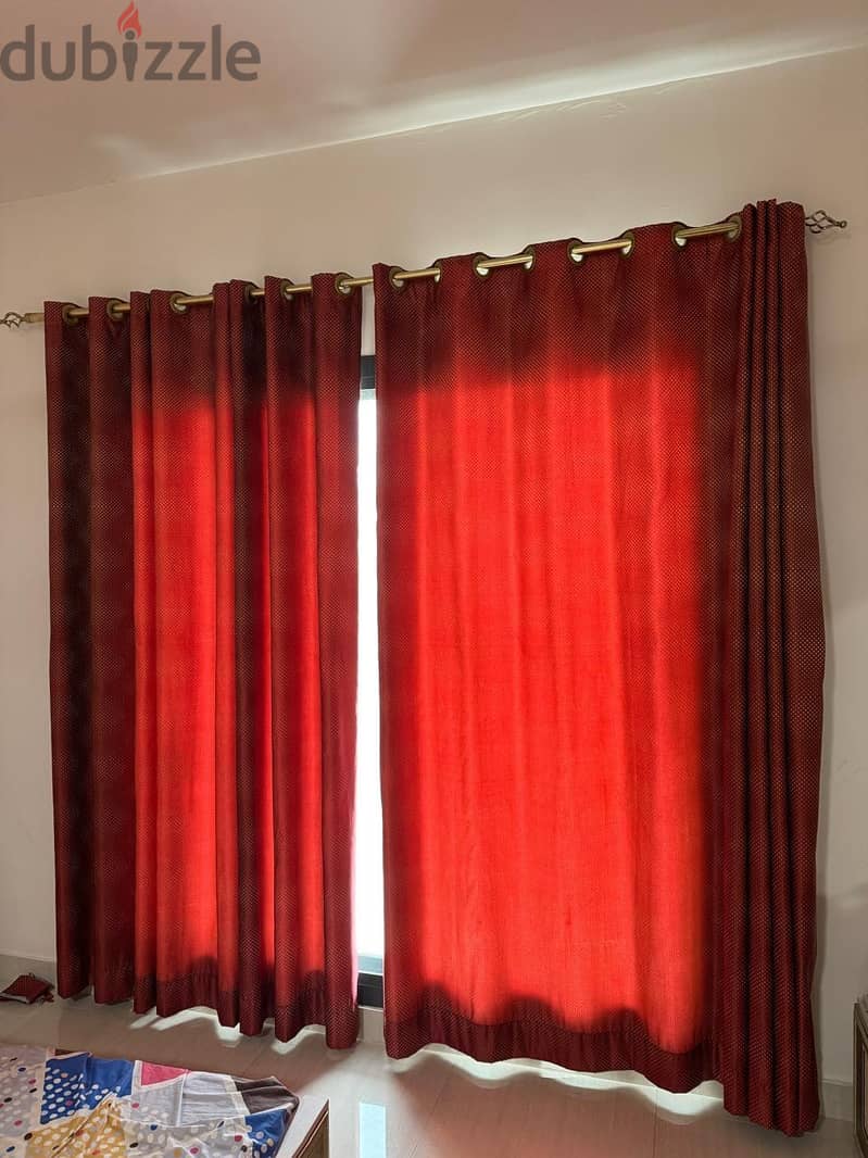 Luxurious vintage Window curtain with Rods and Brackets 3