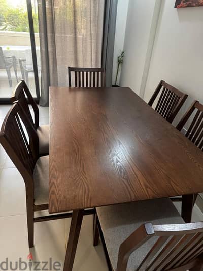 Dining table set 6 chairs طاولة طعام ٦ كراسي