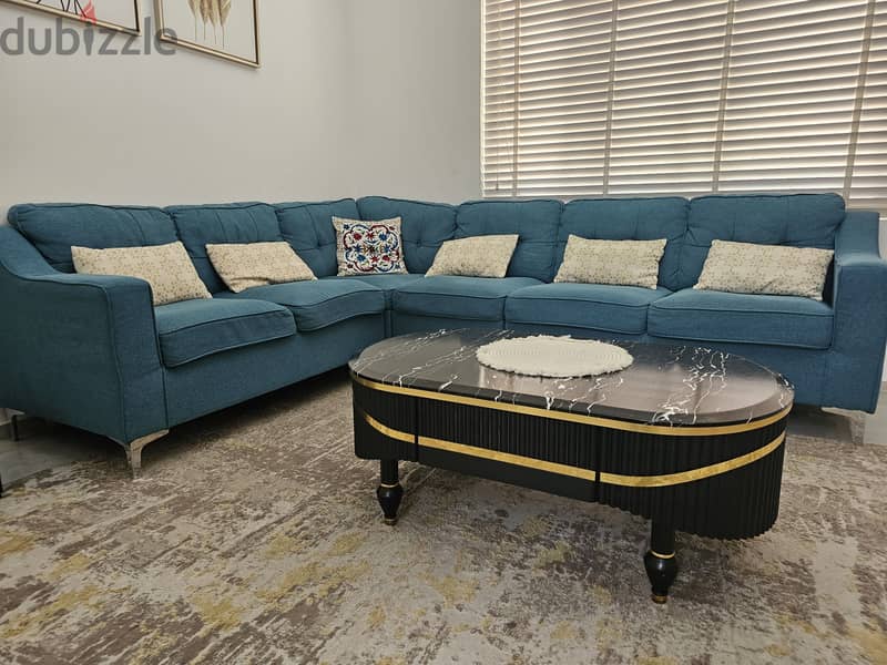 L shaped sofa with coffee table 1