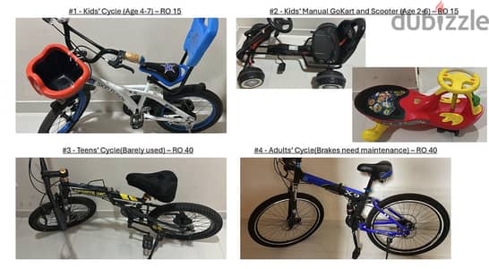 Cycles for Kids and Adults for Sale