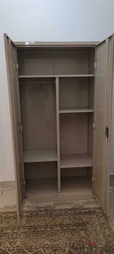 Bed with matress & Steel Cupboard for sale