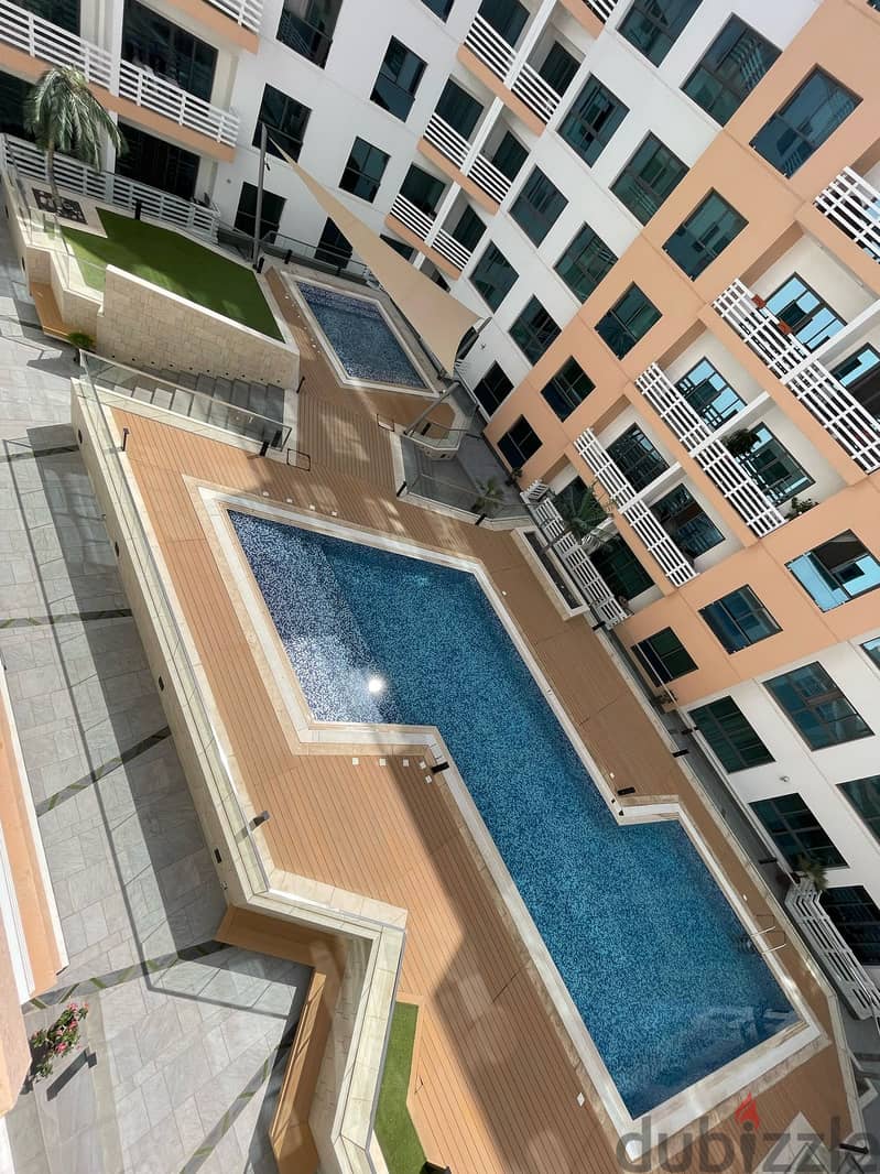 Furnished 1BHK Apartment with Pool View in Muscat Hills PPA391 2