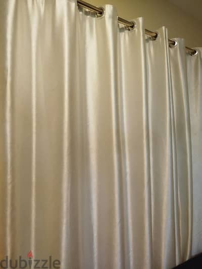 Elegant White heavy blackout curtains 2 pairs with free items