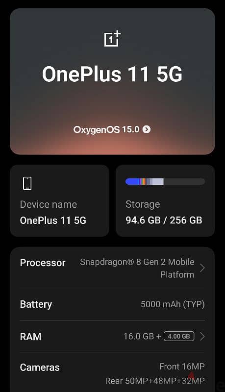 OnePlus 11 5G 256GB 16GB Android 15 with AI in good condition 3
