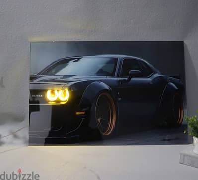 car ultra hd poster with neon light