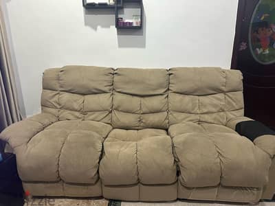 3 SEATER SOFA WITH RIGHT AND LEFT RECLINER