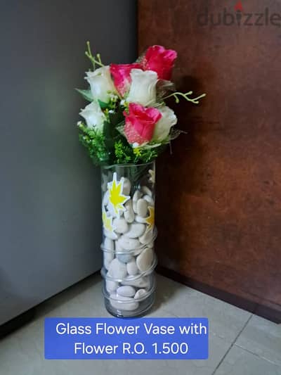 Flower Vase with Flower and Crocery items