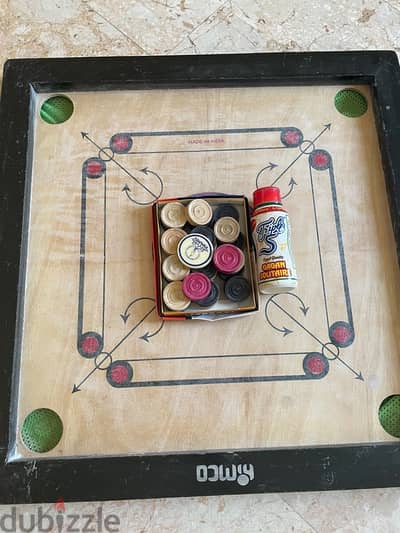 carton board with coins and powder