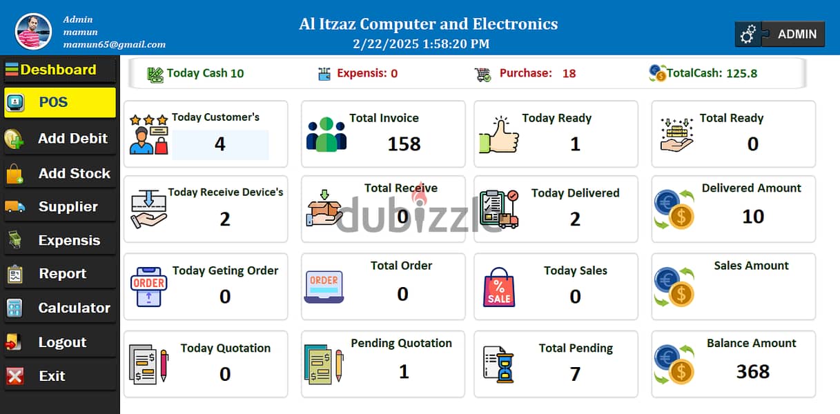 Billing, Sales, Service, Quatation,Software for Electronics Shop 0