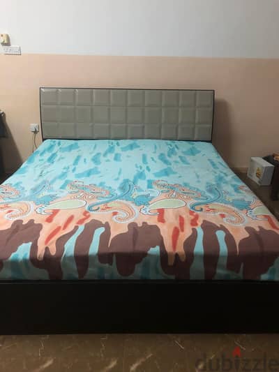 King Size Bed with Mattress + 5 Door Wardrobe + Dressing Table