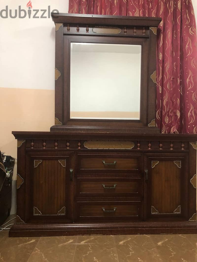 King Size Bed with Mattress + 5 Door Wardrobe + Dressing Table 2