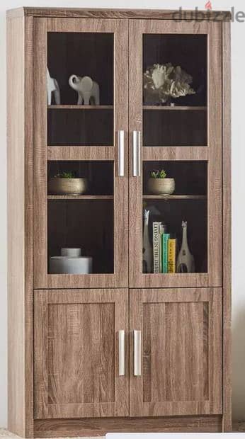 Saturn Bookcase with transplant double door and bottom storage cabinet