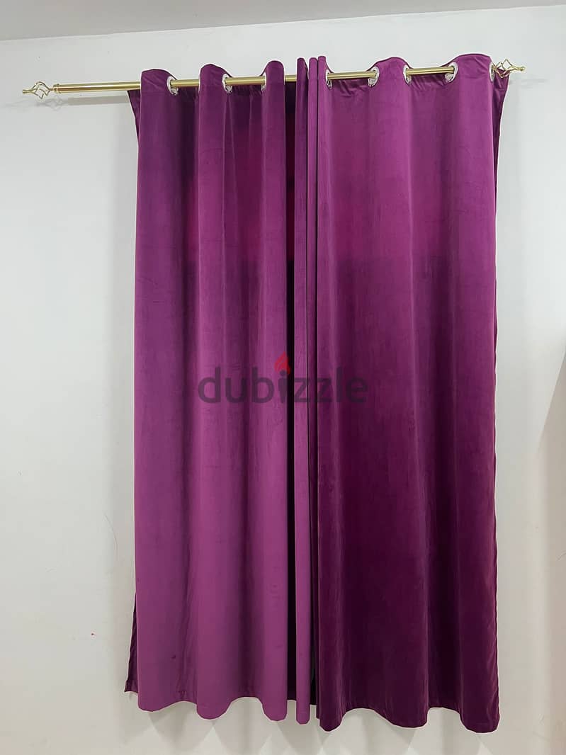 Window Curtain 4 sets (2 Pink/1golded/1 brown color) 1