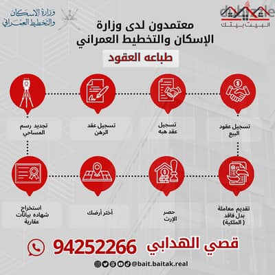 خدمات و تسهل معاملاتك العقارية والاسكان وتخطيط العمراني