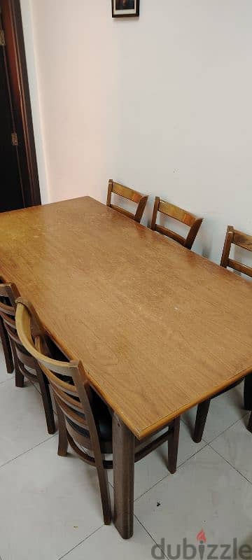 Dining table with plus 6 chairs