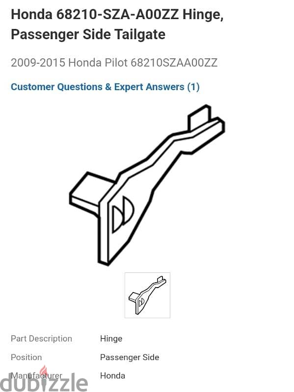 Honda Pilot Tailgate Hinge | New - Left & Right 2