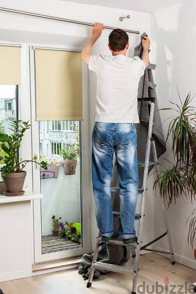 fix curtains and clocks tv stand and mirror photo