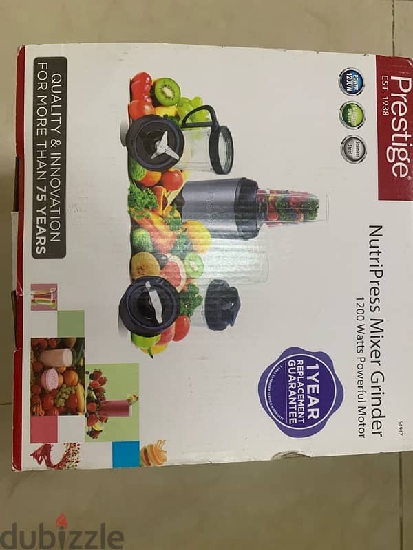 Prestige NutriPress Mixer Grinder 1200 watts with 12 Piece Set. 3