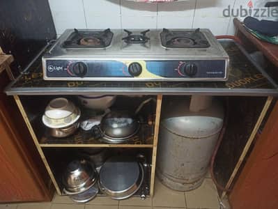 Gas cylinder & stove with table