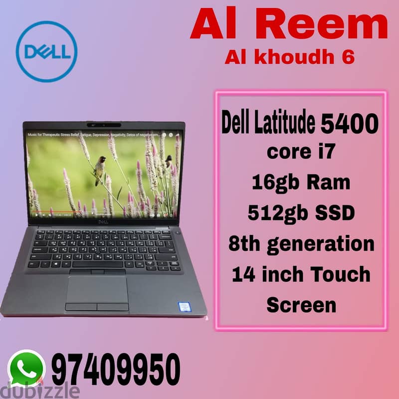 TOUCH DELL 8th GENERATION CORE I7 16GB RAM 512GB SSD 14 INCH SCREEN 0