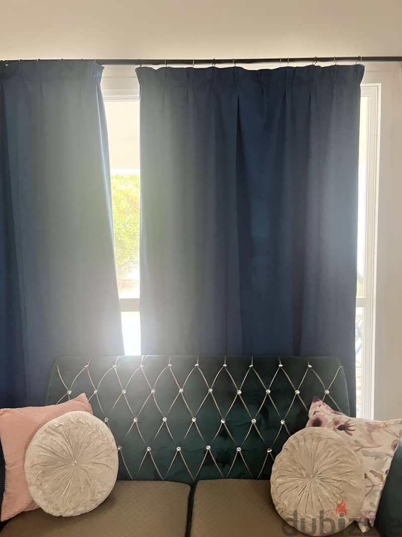 Long blue curtains 1