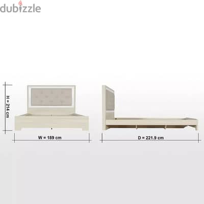 king bed with w nightstands سرير مزدوج مع مجرات جانبية