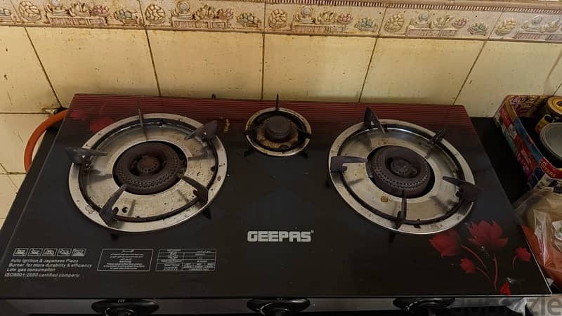 geepas glass gas stove with half loaded cylinder 1