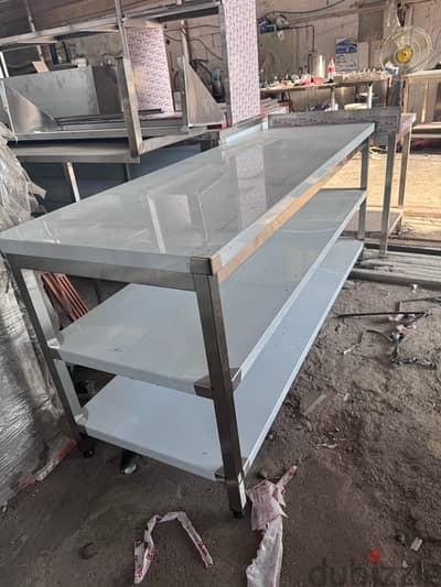 steel work table sink shelf